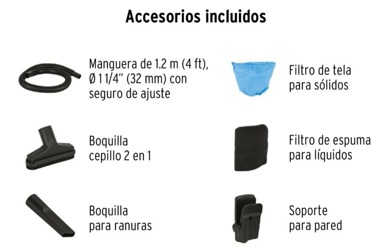 Aspiradora Plástica Truper 11 Litros Solidos Y Líquidos + Accesorios 